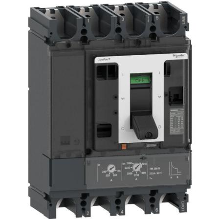 C40F4TM400D1 Schneider Electric, ComPacT MCCB 4P 400A, Fixed Mount