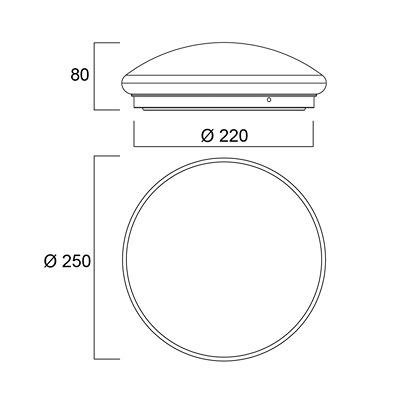 43497 Sylvania Circular LED Bulkhead Light, 12 W, 240 V, , Lamp Supplied, IP54, SYLCIRCLE