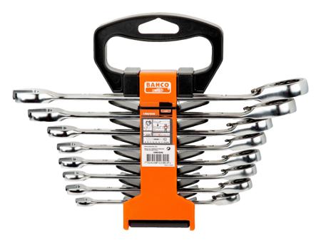 1RM-SH8 Bahco 1RM/SH8, 8 Pieces Alloy Steel Metric Ratchet Spanner Set