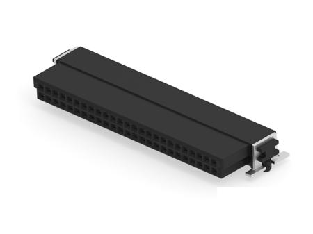 154742-E ERNI 154742 Series Vertical Surface Mount PCB Header, 50 Contact(s), 1.27mm Pitch, 2 Row(s), Shrouded