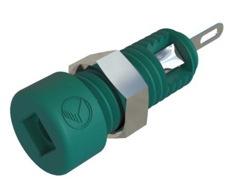 930308104 Hirschmann Green 2 mm Test Socket, 6A, 60V dc, Nickel, Tin Plated