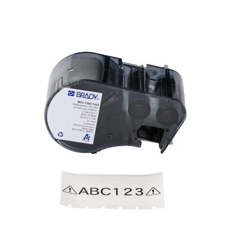 177013 Brady B-7425 Black on White Black Print Label Roll, 38.1mm Width, 1Per Pack Qty
