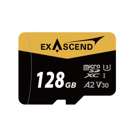 EX128GUSDU1 Exascend 128 GB MicroSDXC Micro SD Card, A2, Class 10, UHS-1 (U3), V30