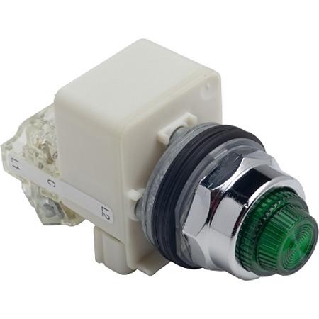 9001KT38LGG31 Schneider Electric, 9001K, Panel Mount Red LED Pilot Light, 30mm Cutout, IP66, Round, 120V ac/dc