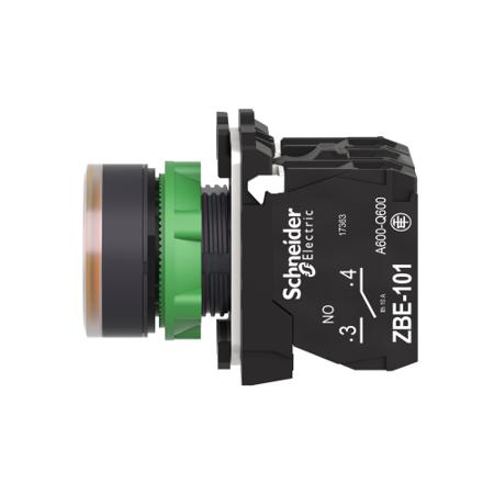 XB5AW35B5 Schneider Electric XB5 Illuminated Orange Push Button NO/NC Spring Return