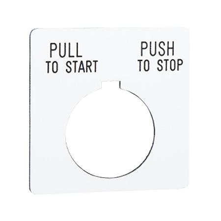 9001KN179WP Schneider Electric Blank Legend Plate for Use with Push Button, Pull to Start, Push to Stop