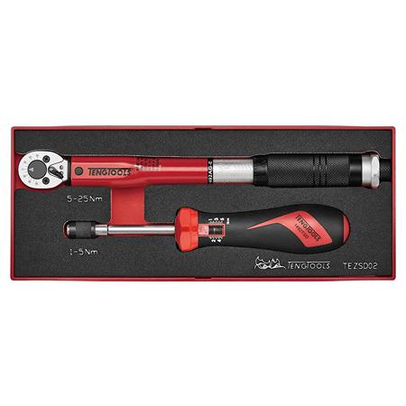 TEZSD02 Teng Tools Tool Set Tool Set, 5 to 25 Nm, 1/4 in Drive, ISO6789 Accuracy