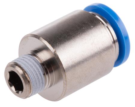 QS-1-8-10-I Festo Pneumatic Straight Threaded-to-Tube Adapter, R 1/8 Male, Push In 10 mm Push In 10 mm