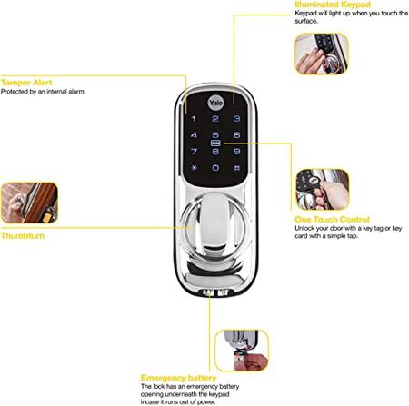 YD-01-CON-NOMOD-CH Yale YD Black Smart Lock