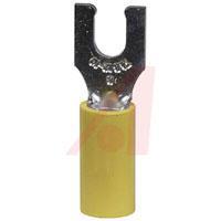 10RC-8FL Fork Crimp Terminal; Crimp Connector; 12 to 10 AWG; 600 V; Copper; Vinyl; Fork
