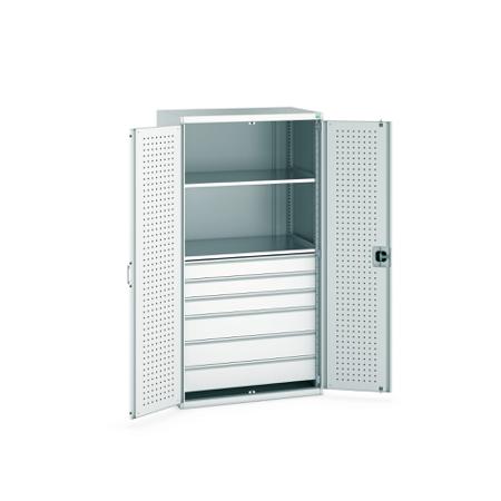 40021113-16V Bott 2 Door, 6 Drawer Sheet Steel Floor Standing Cupboard, 1050 X 650 X 2000mm
