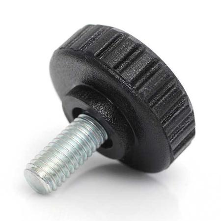 188-867 RS PRO Black Thermoplastic Thumbscrew Clamping Knob, M5 x 10, Threaded Mount