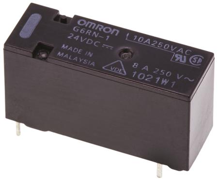 G6RN-1 DC24 Omron PCB Mount Power Relay, 24V dc Coil, 8A Switching Current, SPDT