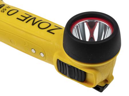 R-55H Wolf Safety Torch LED, ATEX Right Angle Rechargeable Battery pack, Yellow, Plastic Case