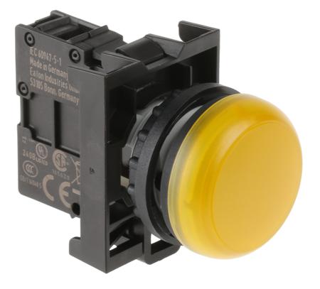 78639217-M22-L-Y-M22-A-M22-LED-W Eaton, M22 Yellow Indicator, 22mm Cutout, IP69K, Round
