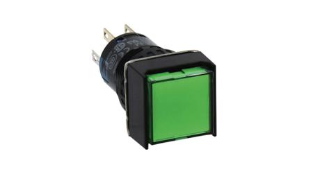 AL6Q-M24PG Idec A6 Series Illuminated Illuminated Push Button Switch, Momentary, Panel Mount, 16.2mm Cutout, 2CO, Green LED, 220V