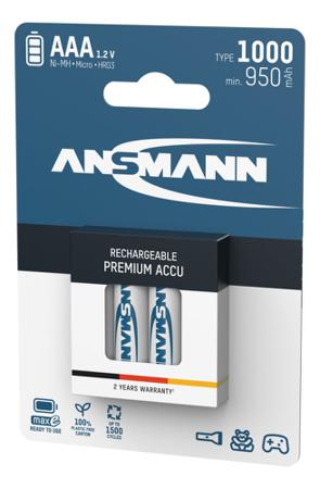 5030882 Ansmann NiMH Precharged AAA Rechargeable Battery, 1000mAh