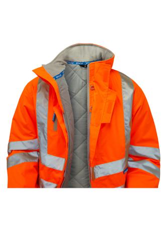 PR502-S PULSAR PR502 Orange Unisex Hi Vis Fleece Jacket, S