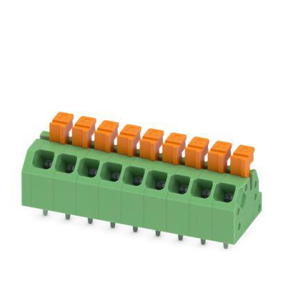 1864354 Phoenix Contact SPTAF Series PCB Terminal Block, 9-Contact, 3.5mm Pitch, Wave Soldering, 1-Row, Push In Spring