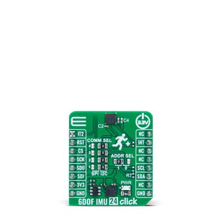 MIKROE-6420 MikroElektronika 6DOF IMU 24 Click Sensor Add-On Board Add On Board for Motion Tracking Device Industrial