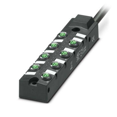 1197334 Phoenix Contact SACB Series Distribution Unit, M8, 15m cable, 3 way, 8 port