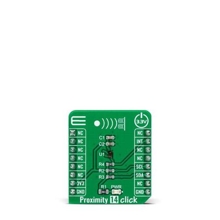 MIKROE-4744 MikroElektronika Proximity 14 Click Proximity Sensor Add On Board for VCNL36825T mikroBUS Socket