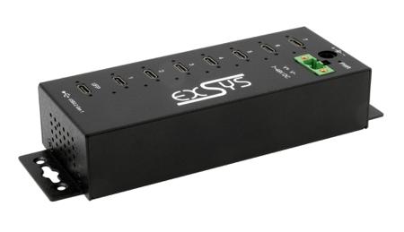 EX-1537HMVS Exsys 7 Port USB 3.2 USB C  Hub, Terminal Connector Powered, 162 x 54 x 40mm