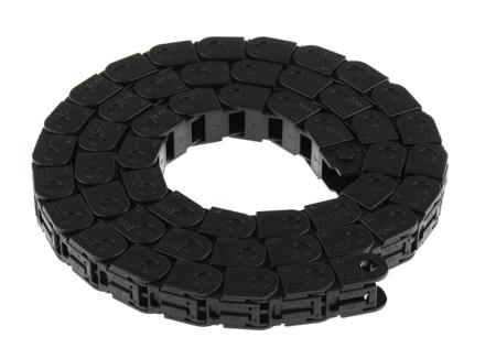 07.10.038.0 Igus 7, e-chain Black Cable Chain - Flexible Slot, W16.5 mm x D15mm, L1m, 38 mm Min. Bend Radius, Igumid G