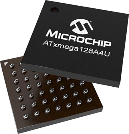 ATXMEGA128A4U-CU Microchip , 8 bit, 16 bit AVR Microcontroller, 32MHz, 128 kB Flash, 49-Pin VFBGA