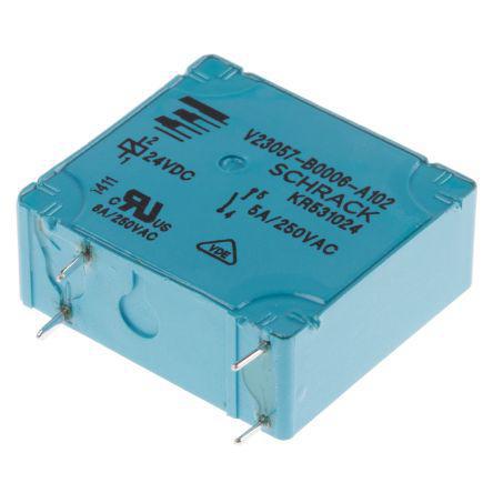 7-1393215-9 TE Connectivity SPST PCB Mount Non-Latching Relay, 24V dc Coil