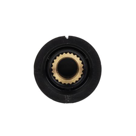 259-6979 RS Pro Potentiometer Knob, Body: Black, for use with knob Dia. 21mm with a White Indicator, 6.35mm Shaft