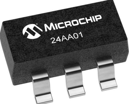 24AA01T-I/OT Microchip ,  1 kB EEPROM 5-Pin SOT-23 2 Wire I2C
