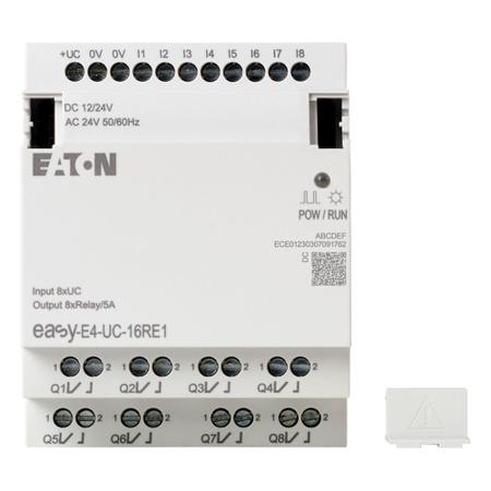 197218-EASY-E4-UC-16RE1 Eaton easy Logic Module - 8 Inputs, 8 Outputs, Relay, For Use With easyE4, Ethernet Networking
