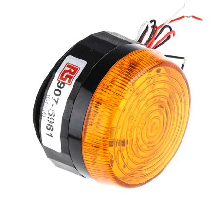 907-5961 LED, Flashing Beacon LLP Series, Amber, Screw Mount, 10 → 100 V dc