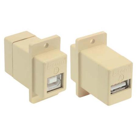 ECF504-UBA L-Com Straight, Panel Mount, Plug- Single Port Type Type A, Type B USB Connector