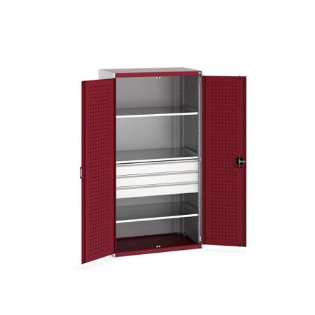 40021109-24V Bott 2 Door, 3 Drawer Sheet Steel Floor Standing Cupboard, 1050 X 650 X 2000mm