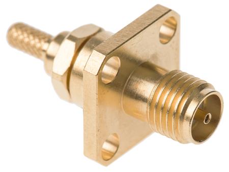 R125272000W Radiall, Jack Flange Mount SMA Connector, 50Ω, Crimp Termination, Straight Body