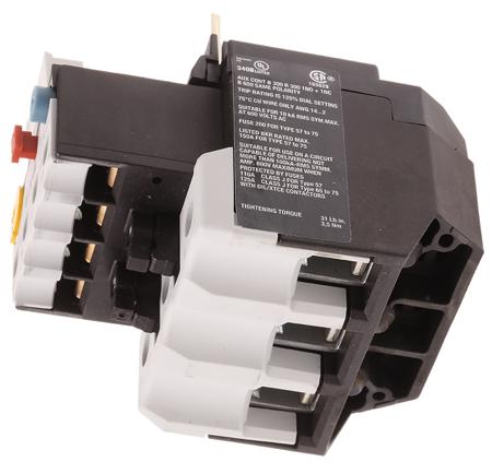 278459-ZB65-57 Eaton Overload Relay - 1NO + 1NC, 40 → 57 A F.L.C, 57 A Contact Rating, 7.5 W, 500 Vac