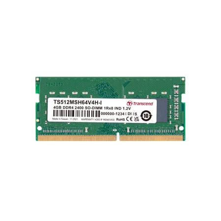 TS512MSH64V4H-I 4GB DDR4 2400 SO-DIMM 1Rx8 IND 512Mx8 CL