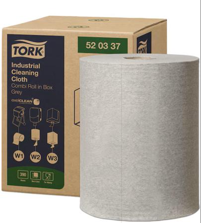 520337 Tork Centrefeed of 1 Grey Tork Industrial Cleaning Cloth Cloths for Various Applications