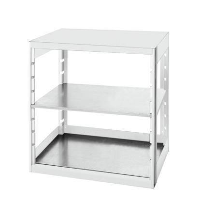 46001005-16V Bott Light Grey 2 Shelf Sheet Steel Storage Rack System Shelving System Upright Frames, 1000mm x 800mm, 650mm