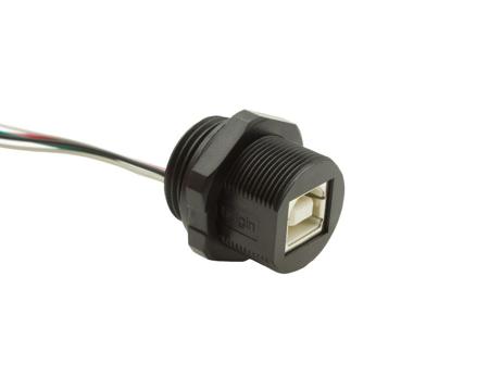 PXP0023/B/0M25/FL Bulgin USB 2.0, Female USB B to Flying Leads, 250mm
