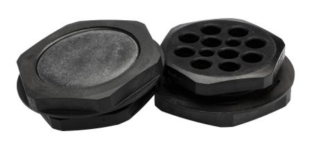 52220110 Lapp SKINTOP Series Black Polycarbonate Cable Gland, M40 Thread, 2mm min., 6mm max., IP66, IP67, IP68