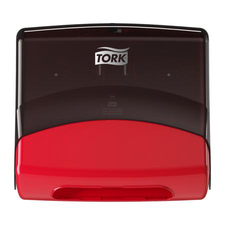 654008 Tork Plastic Red Wall Mounting Paper Towel Dispenser, 206mm x 394mm x 427mm
