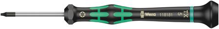 05118181001 Wera Torx Precision Screwdriver, T5 Tip, 40 mm Blade, 137 mm Overall