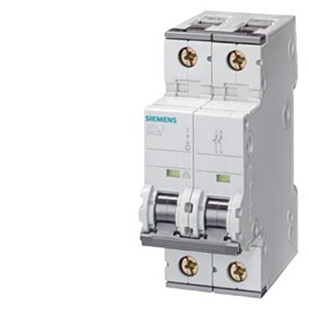 5SY8550-8 Siemens SENTRON 5SY8 MCB, 2P, 50A Curve D, 230V AC, 60V DC, 50 kA Breaking Capacity