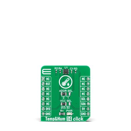 MIKROE-4306 MikroElektronika Temperature and Humidity 14 Click Temperature & Humidity Sensor MikroBus Click Board for HTU31D