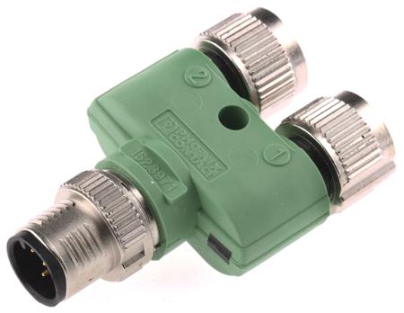 1523971 Phoenix Contact 5 Pole M12 Plug to 2 Pole M12 Socket Adapter