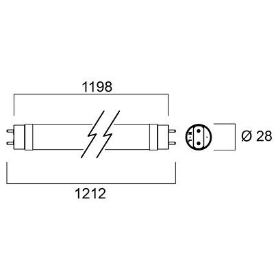 30251 Sylvania ToLEDo Platinum 2520 lm 12 W LED Tube Light, T8 (1200mm)