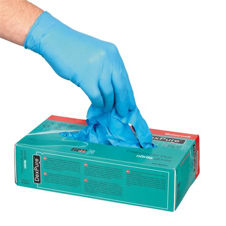 4580195-08 Honeywell Safety DEXPURE 801-95 Blue Powder-Free Nitrile Disposable Gloves, Size 8, 50Gloves per Pack